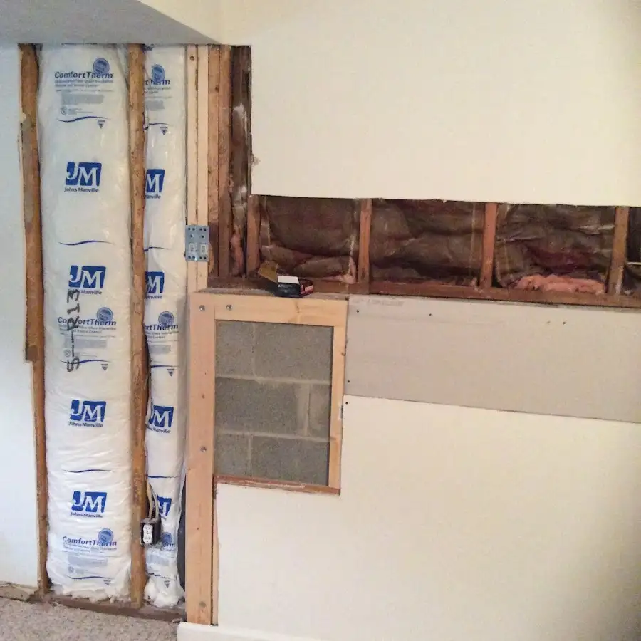 Wall insulation replacement during Basement Flood Cleanup in Westfield